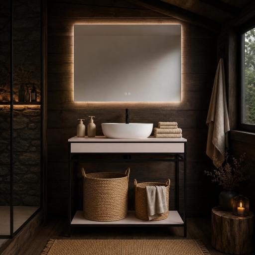 Mueble de baño sobre encimera Frida estructura negra 80cm de Avila Dos [1]