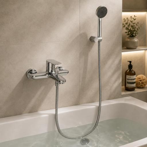 Conjunto de bañera monomando Cassio de Gme con diferentes acabados