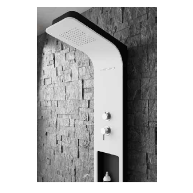 Columna de ducha Vepo blanco y negro de H2O [1]