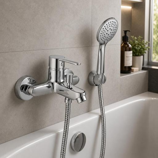 Conjunto de bañera monomando Sion cromo de Gme