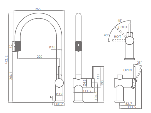 Grifo de cocina monomando con osmosis Lazio negro mate de Imex [1]