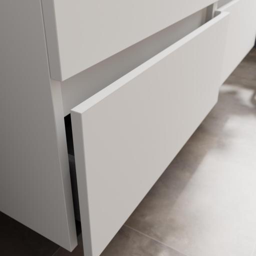 Mueble de baño Bequia Plus suspendido 2 cajones 4 huecos blanco mate y roble 120cm de Salgar [2]
