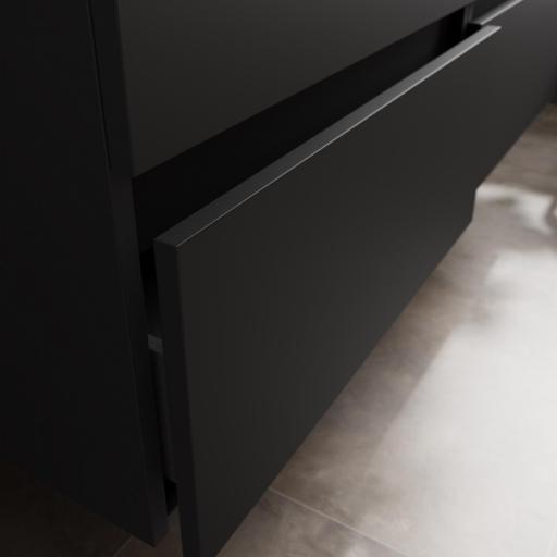 Mueble de baño Bequia Plus suspendido 2 cajones 4 huecos negro mate y roble 120cm de Salgar [3]