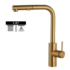 Grifo de cocina monomando Oporto oro cepillado de Imex [0]
