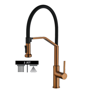 Grifo de cocina monomando Véneto oro rosa cepillado de Imex