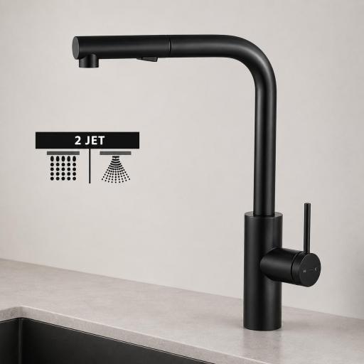 Grifo de cocina monomando Oporto negro mate de Imex [0]