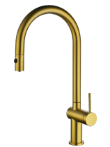 Grifo de cocina monomando extraíble Lazio Oro Cepillado de Imex