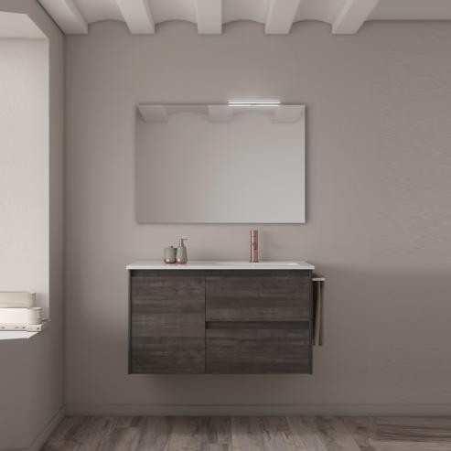 Mueble de baño Alfa Compact suspendido 2 cajones con 1 puerta promocion de Royo con diferentes opciones