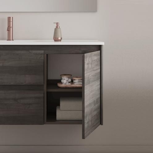Mueble de baño Alfa Compact suspendido 2 cajones con 1 puerta promocion de Royo con diferentes opciones [1]