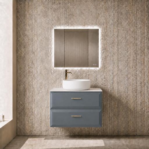 Mueble de baño Delta 2 cajones suspendido sobre encimera de VIsobath