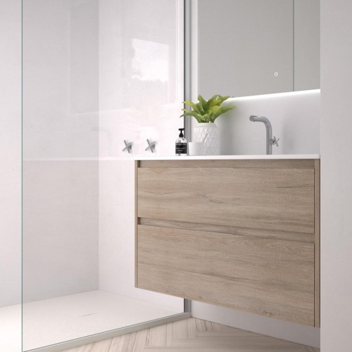 Mueble de baño Carmen costados vistos suspendido 2 cajones promo de Avila Dos