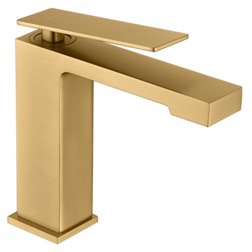 Grifo lavabo monomando oro cepillado Pisa de Imex 
