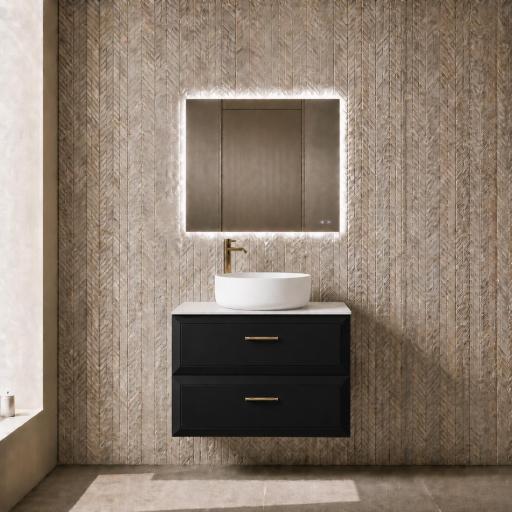 Mueble de baño Delta 2 cajones suspendido sobre encimera de VIsobath [1]