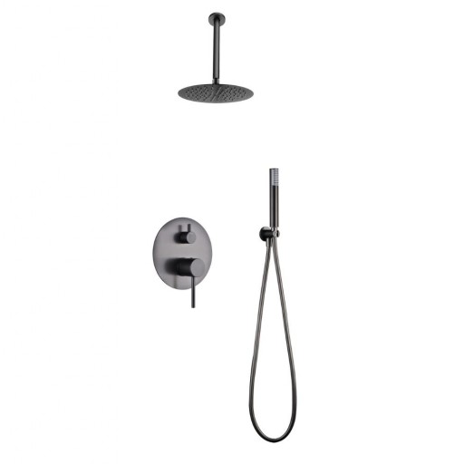 Grifo de ducha empotrado monomando TIVOLI black gun metal de IMEX [0]