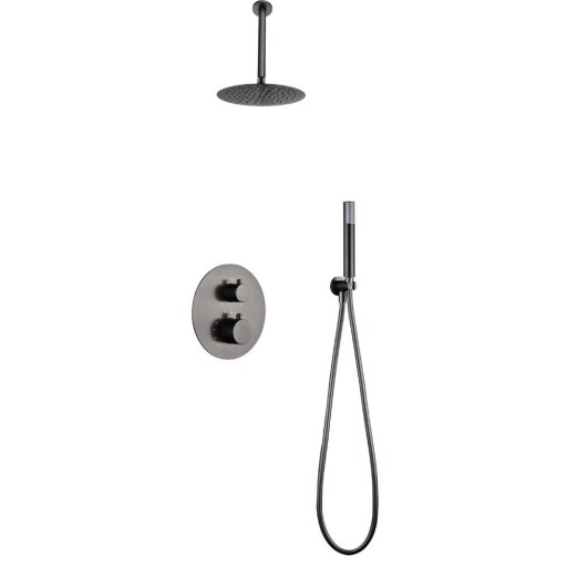 Grifo de ducha empotrado termostático TIVOLI black gun metal de IMEX [0]