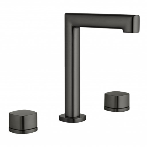 Grifo bimando de lavabo Toscana black gun metal de Imex