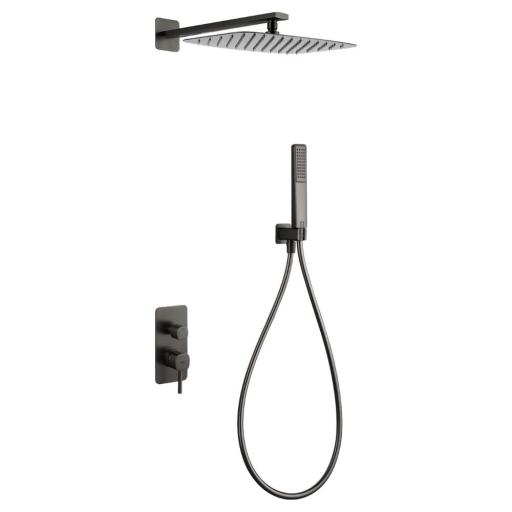 Conjunto monomando empotrado Toscana black gun metal de Imex [0]