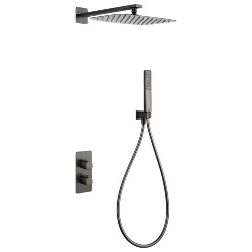Conjunto de ducha empotrado termostático TOSCANA black gun metal de imex [0]