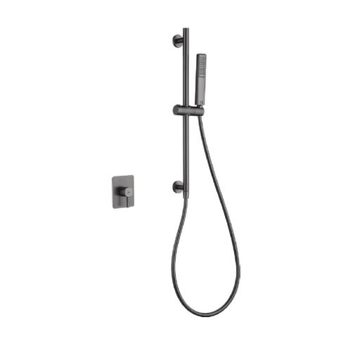 Conjunto de ducha empotrado monomando 1 vía Toscana black gun metal de Imex [0]
