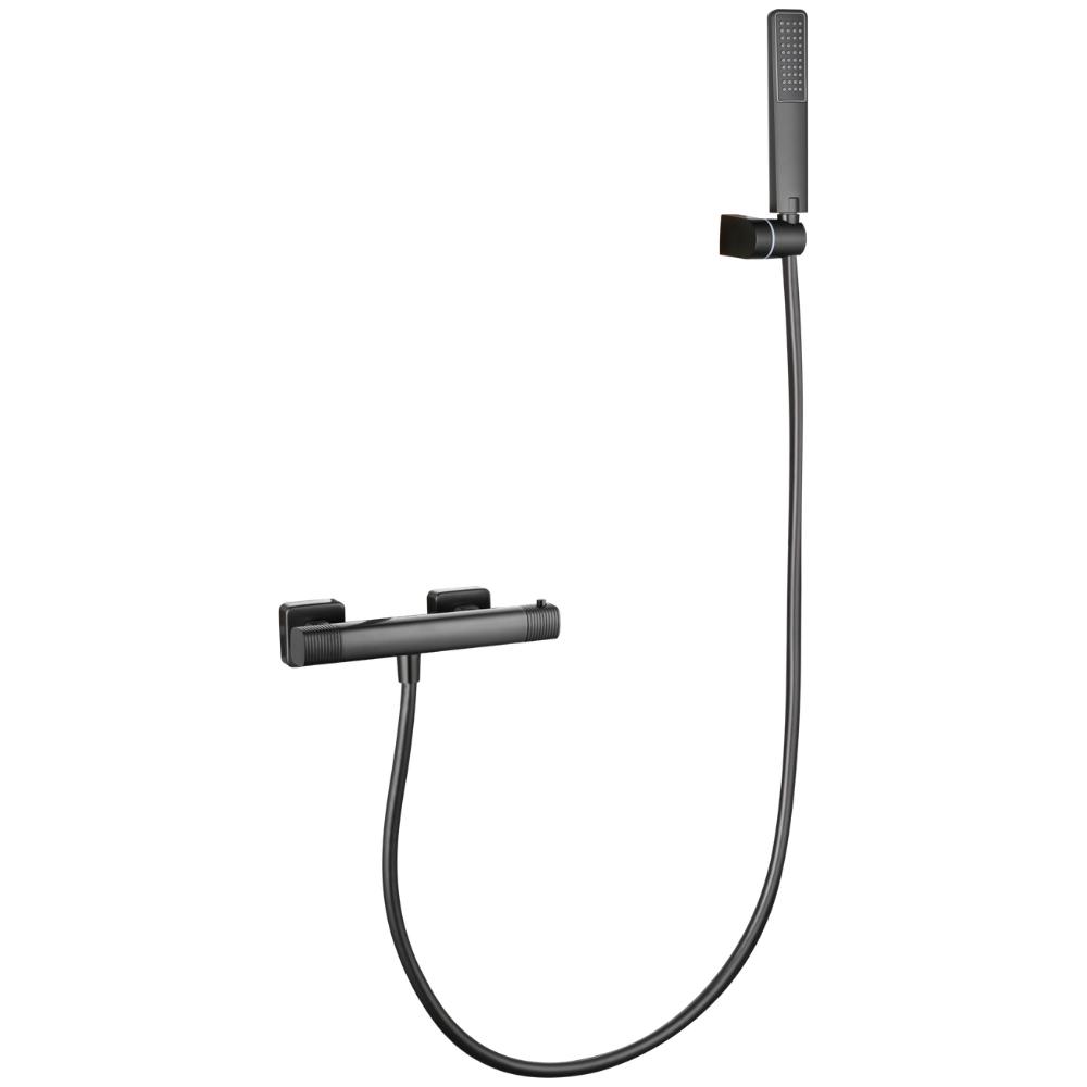 Kit ducha termostático Firenze black gun metal de Imex