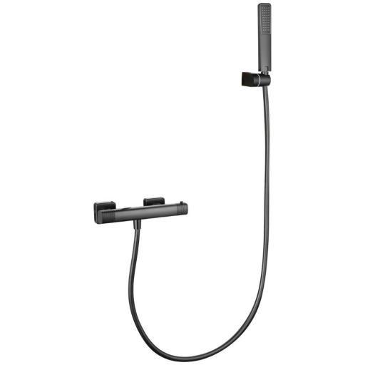 Kit ducha termostático Firenze black gun metal de Imex