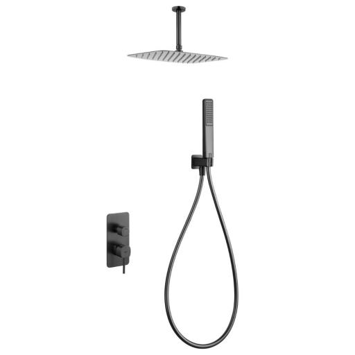 Conjunto de ducha termostático empotrado Firenze black gun metal de Imex [0]