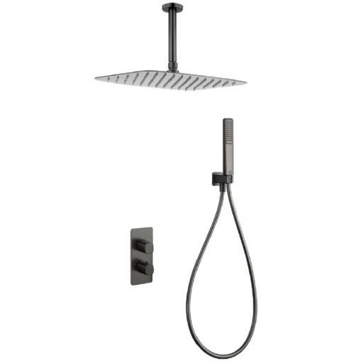 Conjunto de ducha termostático empotrado Sassari Black gun metal de Imex [0]