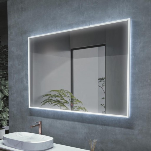 Espejo de baño Boston con luz perimetral rectangular de Ledimex