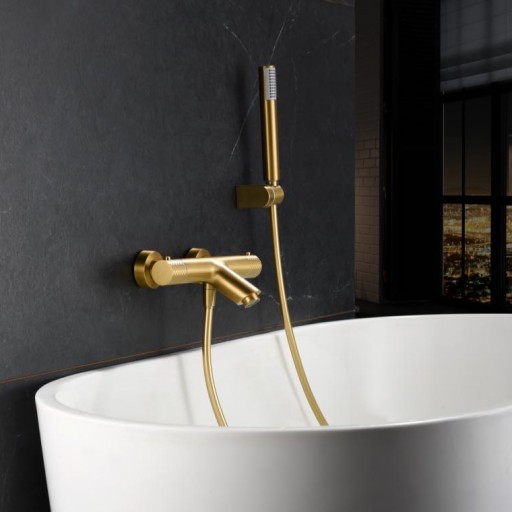 Grifo baño-ducha termostático Génova oro cepillado de Imex