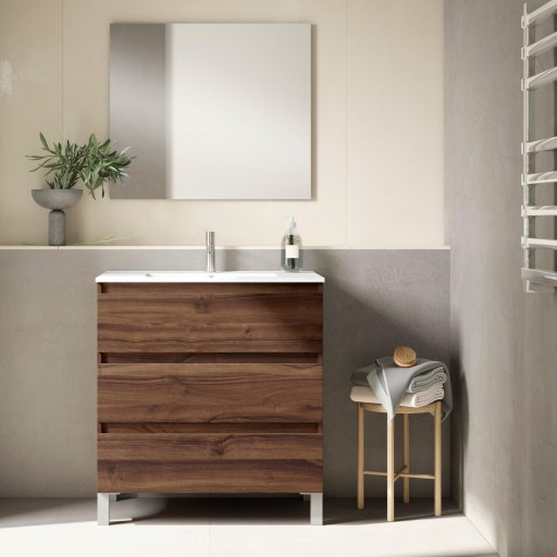 Promo mueble Box fondo reducido de baño 3 cajones con patas de Visobath