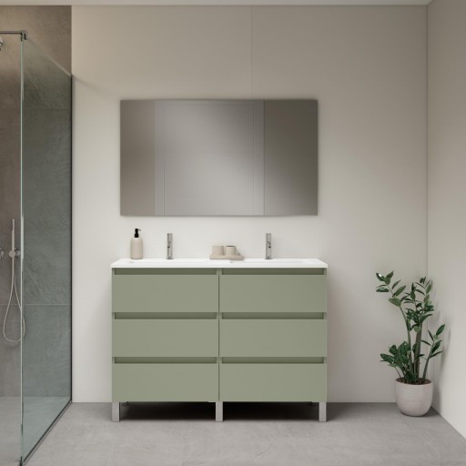 Mueble doble seno 6 cajones Box de baño con patas de Visobath