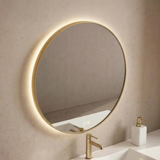 Espejo de baño circular enmarcado led de Avila Dos [0]