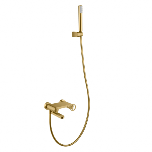 Grifo baño-ducha monomando Olimpo oro cepillado de Imex