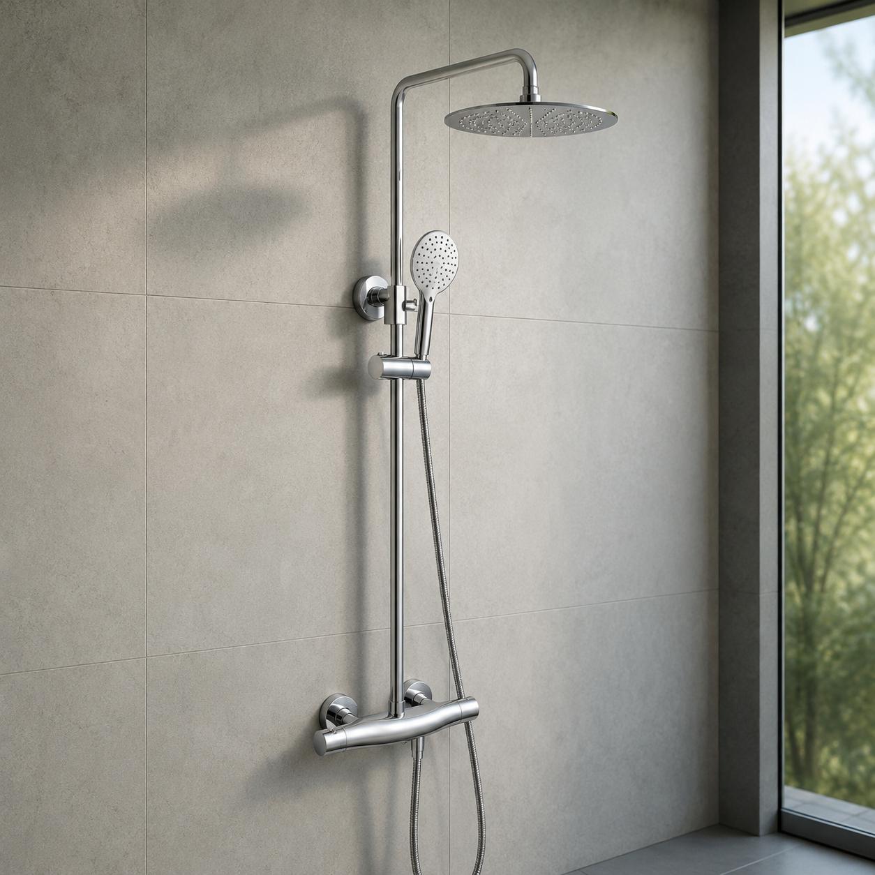 Columna de ducha termostatica Marte cromo de Lluvibath