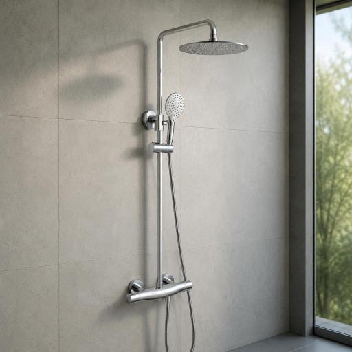 Columna de ducha termostatica Marte cromo de Lluvibath