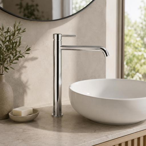 Grifo de lavabo alto monomando Sirio de Gme con diferentes acabados