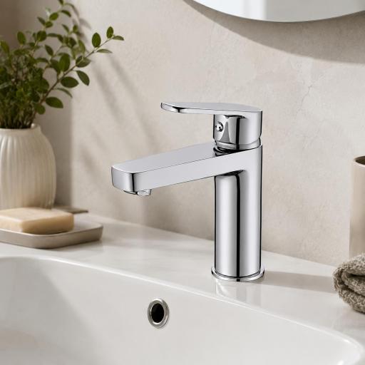 Grifo lavabo monomando Teide cromo de Imex