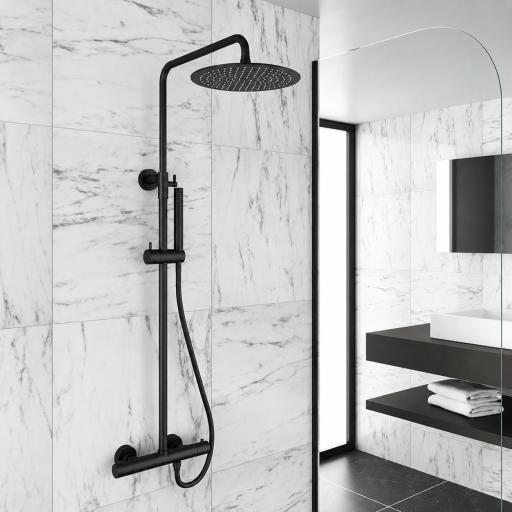 Columna de ducha termostatica Round Elite titanio de Gme [1]