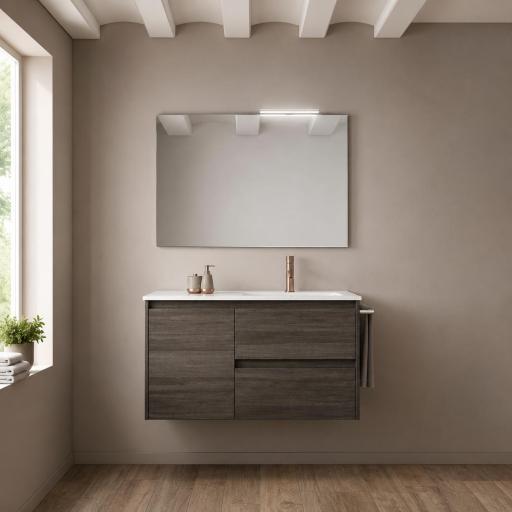 Mueble de baño Alfa Compact suspendido 2 cajones con 1 puerta promocion de Royo con diferentes opciones