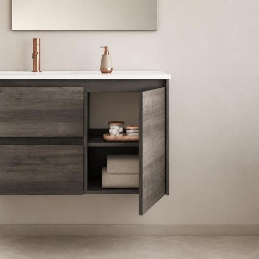 Mueble de baño Alfa Compact suspendido 2 cajones con 1 puerta promocion de Royo con diferentes opciones [1]