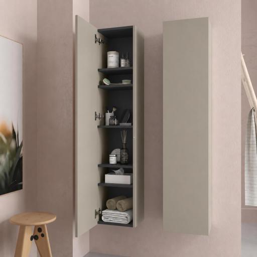 Pilar de baño Bequia 1 puerta suspendida gris mate de Salgar [1]