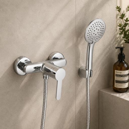 Conjunto de ducha monomando Sion cromo de Gme