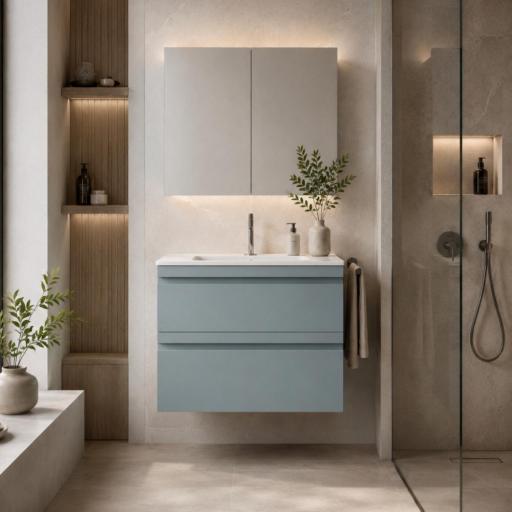Mueble de baño encastrado Natalia 2 cajones suspendido de Avila Dos [1]