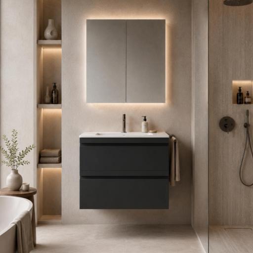 Mueble de baño encastrado Natalia 2 cajones suspendido de Avila Dos [2]