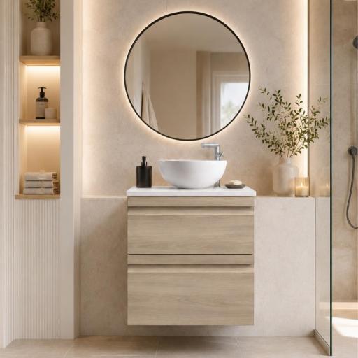 Mueble de baño sobre encimera Natalia 2 cajones suspendido de Avila Dos [1]