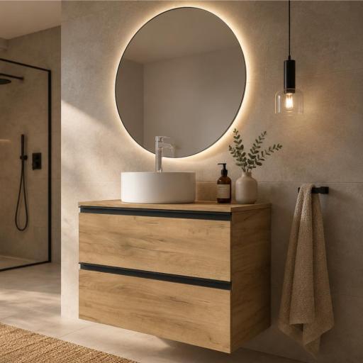 Mueble de baño Bequia Metal 2 cajones con encimera de Salgar [1]