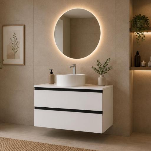 Mueble de baño Bequia Metal 2 cajones con encimera de Salgar [2]
