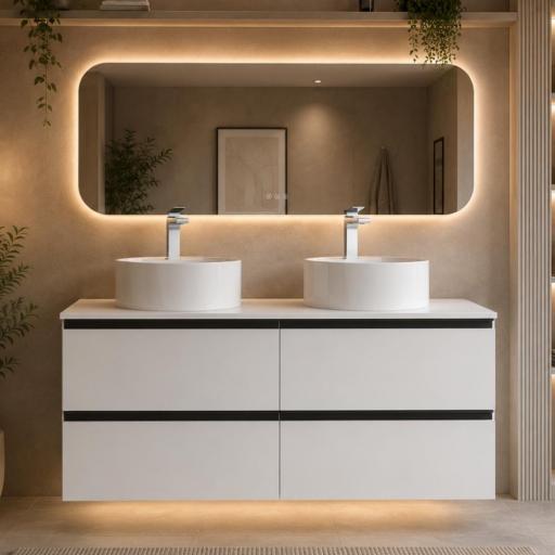 Mueble de baño Bequia Metal 2 cajones con encimera de Salgar [3]