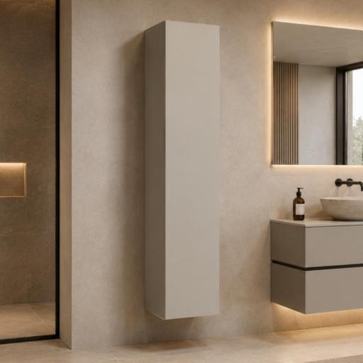 Pilar de baño Bequia 1 puerta suspendida gris mate de Salgar
