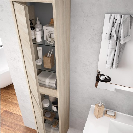 Pilar de baño Noja suspendido 2 puertas roble caledonia de Salgar [1]